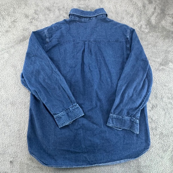 Goodfellow Clothing Company Denim Shirt Blue Long Sleeve Button Down Women Large - Picture 3 of 11